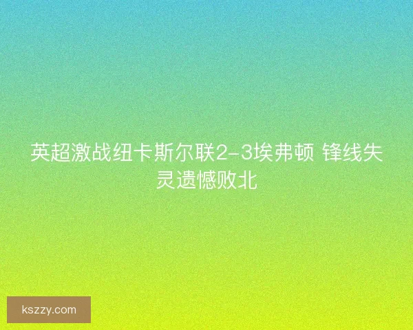 英超激战纽卡斯尔联2-3埃弗顿 锋线失灵遗憾败北